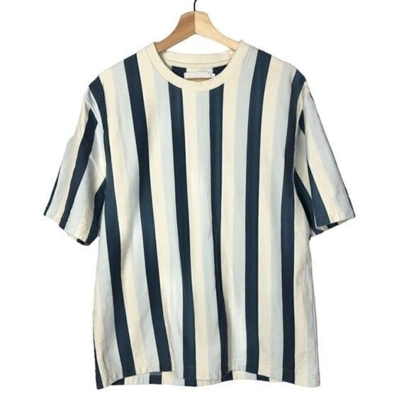 Topman Short Sleeve Striped T-Shirt Sweatshirt M - Picture 1 of 3